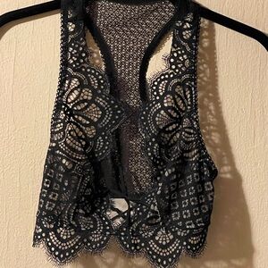 NWOT Victoria’s Secret Black Lace Crop Top